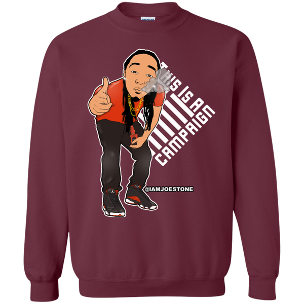 Joe Stone Cartoon Crewneck Pullover Sweatshirt  8 oz. - This Is A Campaign iAmJoeStone