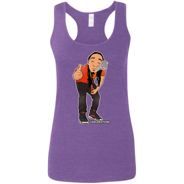 Joe Stone Cartoon Ladies Softstyle Racerback Tank - This Is A Campaign iAmJoeStone