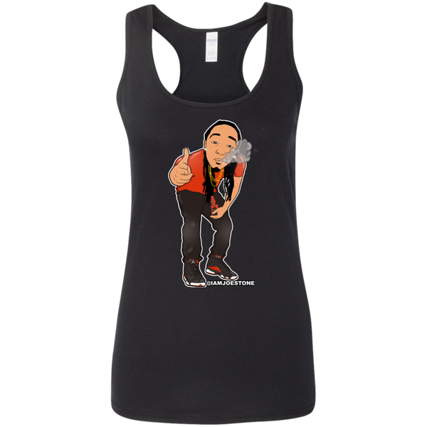 Joe Stone Cartoon Ladies Softstyle Racerback Tank - This Is A Campaign iAmJoeStone