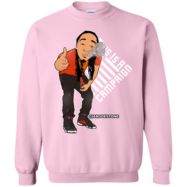 Joe Stone Cartoon Crewneck Pullover Sweatshirt  8 oz. - This Is A Campaign iAmJoeStone