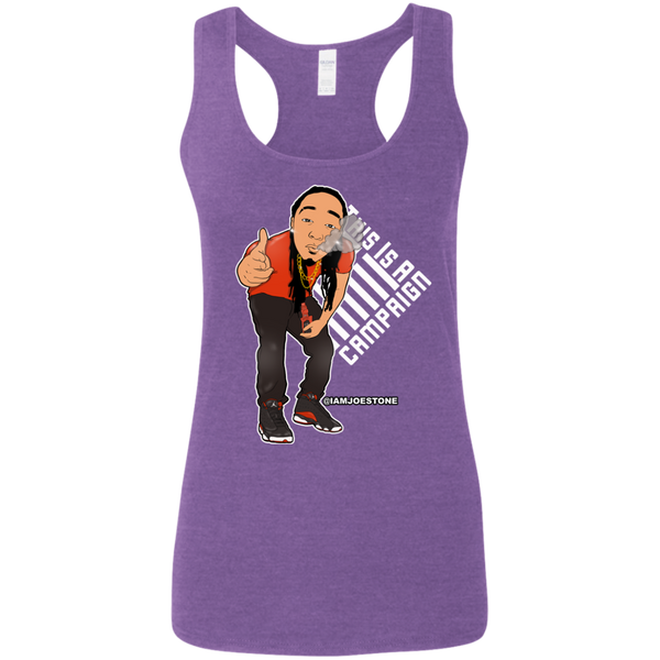 Joe Stone Cartoon & Logo Softstyle Racerback Tank - This Is A Campaign iAmJoeStone