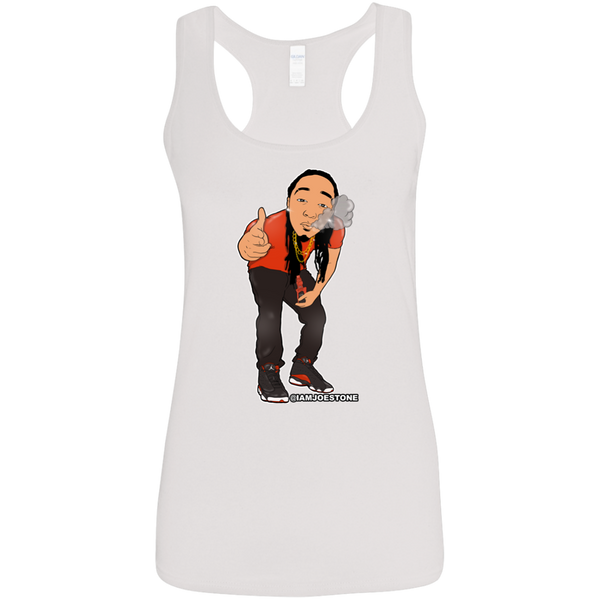 Joe Stone Cartoon Ladies Softstyle Racerback Tank - This Is A Campaign iAmJoeStone