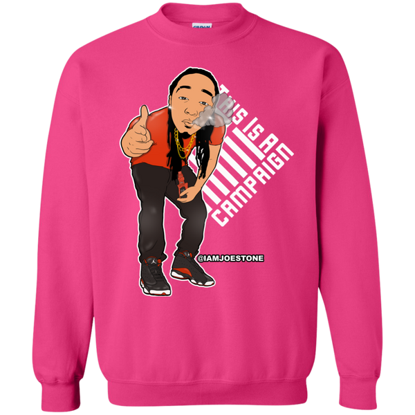Joe Stone Cartoon Crewneck Pullover Sweatshirt  8 oz. - This Is A Campaign iAmJoeStone