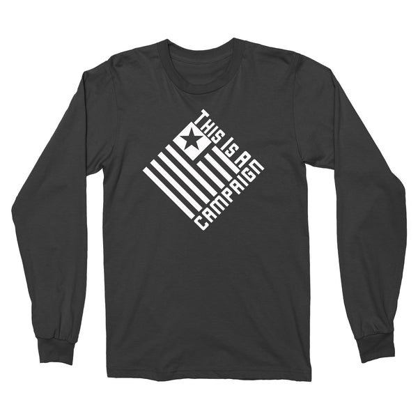 TIAC- Long Sleeve White On Black - This Is A Campaign iAmJoeStone