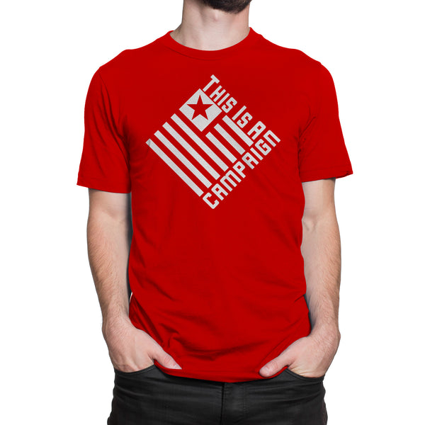 TIAC - T-Shirt White on Red - This Is A Campaign iAmJoeStone